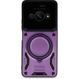 Bezos Xiaomi Poco C61 Uyumlu Kılıf Joy Lens Standlı Kapak - Mor - 3030 Sempatik