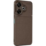 Bezos Xiaomi Redmi 13 4g Uyumlu Kılıf Auto Focus Karbon Kapak - Kahverengi - 3030 Sempatik