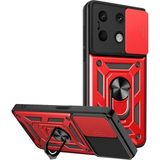 Bezos Xiaomi Redmi Note 13 4g Uyumlu Kılıf Pars Lens Yüzüklü Silikon - Kırmızı - 3030 Sempatik