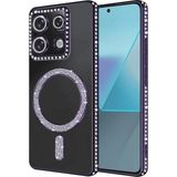Bezos Xiaomi Redmi Note 13 Pro 4g Uyumlu Joke Simli Magneticsafe Kılıf - Derin Mor - 3030 Sempatik