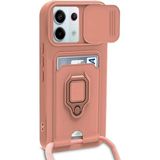 Bezos Xiaomi Redmi Note 13 Pro 5g Uyumlu Kılıf Zuma Kartvizitli Yüzüklü Silikon - Pembe - 3030 Sempatik