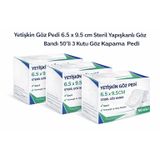 Bezos Yetişkin Göz Pedi 6.5 x 9.5 cm Steril Yapışkanlı Göz Bandı 50’li 3 Kutu Göz Kapama Pedi bgBZSTCRVR0000034