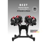 Bezt Premium Sports 2'li 24 kg Standlı Ayarlanabilir Dambıl Seti