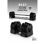 Bezt Premium Sports Ayarlanabilir 2 İn 1 Halter Dambıl Seti 40Kg Siyah