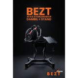 Bezt Pro Sports 2x40kg Ayarlanabilir Dambıl Seti + Stand - Kırmızı Profesyonel 80kg Ağırlık Seti