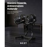 Bezt Pro Sports Ayarlanabilir Dambıl seti 2 x 40KG Siyah + Stand - 2 x 40 Kg