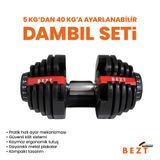 Bezt Pro Sports Ayarlanabilir Dambıl Seti 40 Kg Kırmızı