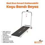 Bezt Run Smart Katlanabilir Koşu Bandı Beyaz
