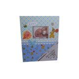 BF ALBÜM 10X15 200'lük Bebek Albümü desenli (Penceresiz) (MAVİ KARELİ DESENLİ)