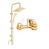 BF BLACKFİT Gold Tepe Duş Seti Duş Robotu Banyo Duş Bataryası Yağmurlama Duş Başlığı
