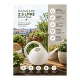 bfalina botanik Bahçe Sulama İbriği Yuvarlak Tasarım Çiçek Sulama Kabı Beyaz 2,5 Litre