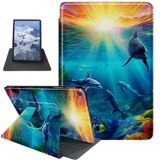 BFDHGQZC Ocean with Dolphins Desenli Kılıf iPad 10.2 iPad 9. Nesil 2021/ iPad 8. Nesil 2020/ iPad 7. Nesil 2019,360 Derece Dönen Stand Koruyucu Kılıf Otomatik Uyku/Uyanma ile