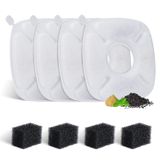 BFLICROY 4 Paket Kedi Su Fıskiyesi Filtreleri, 290 ml ve 190 ml için Evcil Hayvan Çeşmesi Yedek Filtreleri, Otomatik Köpek Su Dağıtıcısı, 4 Ön Filtre Süngerli Kedi Su Filtresi