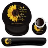 BFRKXOCK Bilek Destekli Klavye Bilek Desteği ve Fare Altlığı, Ergonomik Jel Fare Altlığı, Kolay Yazma Ağrı Giderme, Hafıza Köpüğü Klavye Mousepad Seti, İncil Ayeti Filipiller 4:13 Ayçiçeği