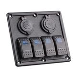 Bfy Sigortali Switch Panel Usb + 12V Cakmaklik, 4 Anahtarli