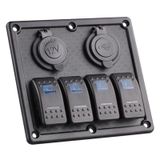 BFY Switch Panel 4'lü. USB + 12V Çakmaklık