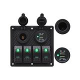 Bfy Switch Panel 4'lü Usb +çakmaklık Yeşil
