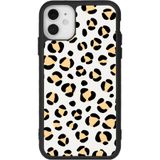 BG AKSESUAR Apple iPhone 11 ile Uyumlu Leopar Desenli Kılıf, Mat Silikon, Şok Emici, Koruyucu Kapak, Siyah-Sarı