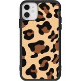 BG AKSESUAR Apple iPhone 11 ile Uyumlu Leopar Desenli Silikon Kılıf, Mat, Şok Emici, Koruyucu Kapak, Bej
