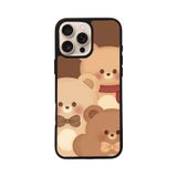 BG AKSESUAR Apple iPhone 11 Pro Max ile Uyumlu Oyuncak Ayıcık Tasarımı, Mat Siyah, Yumuşak Silikon, Şok Emici Kapak Kılıf