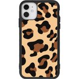 BG AKSESUAR Apple iPhone 12 ile Uyumlu Leopar Desenli Silikon Kılıf, Mat, Şok Emici, Koruyucu Kapak, Bej