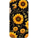 BG AKSESUAR Apple iPhone 12 Mini ile Uyumlu Kamera Korumalı HD Baskılı Silikon Kılıf, Sarı Çiçek Desenli