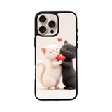 BG AKSESUAR Apple iPhone 12 Pro ile Uyumlu Kedi Desenli, Mat Siyah, Yumuşak Silikon, Şok Emici Koruyucu Kılıf