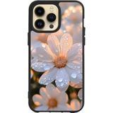 BG AKSESUAR Apple iPhone 12 Pro ile Uyumlu Siyah Silikon Kılıf, Baskılı, Çiçek Desen