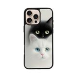 BG AKSESUAR Apple iPhone 12 Pro Max ile Uyumlu Kedi Desenli, Mat Siyah, Yumuşak Silikon, Şok Emici Koruyucu Kılıf