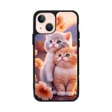 BG AKSESUAR Apple iPhone 13 Mini ile Uyumlu Kedi Figürü Baskılı, Mat Siyah, Yumuşak Silikon, Koruyucu, Şok Emici Kapak Kılıf