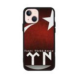 BG AKSESUAR Apple iPhone 13 Mini Uyumlu Göktürkçe Türk Yazılı Baskılı, Mat Siyah, Yumuşak Silikon, Şok Emici Koruyucu Kılıf