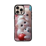 BG AKSESUAR Apple iPhone 13 Pro ile Uyumlu Kedi Figürü Baskılı, Mat Siyah, Yumuşak Silikon, Şok Emici Koruyucu Kılıf