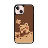 BG AKSESUAR Apple iPhone 13 Uyumlu Baskılı, Mat Siyah, Yumuşak Silikon, Koruyucu, Şok Emici Kapak, Oyuncak Ayıcık Tasarımı