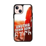 BG AKSESUAR Apple iPhone 13 Uyumlu Göktürkçe Türk Yazılı Baskılı, Mat Siyah, Yumuşak Silikon, Koruyucu, Şok Emici Kapak Kılıf