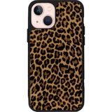 BG AKSESUAR Apple iPhone 13 Uyumlu Leopar Desenli Mat Siyah Silikon Kılıf, Şok Emici, Koruyucu Kapak