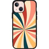 BG AKSESUAR Apple iPhone 13 Uyumlu Mat Siyah Silikon Kılıf, Şok Emici, Koruyucu Kapak, Vintage Desen