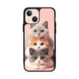 BG AKSESUAR Apple iPhone 14 ile Uyumlu Kedi Figürü Baskılı, Mat Siyah, Yumuşak Silikon, Şok Emici Kapak Kılıf