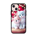 BG AKSESUAR Apple iPhone 14 ile Uyumlu Kedi Figürü Baskılı, Mat Siyah, Yumuşak Silikon, Şok Emici Koruyucu Kılıf