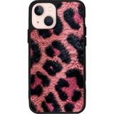 BG AKSESUAR Apple iPhone 14 ile Uyumlu Leopar Desenli Kürk Desen Silikon Kılıf, Mat Siyah, Şok Emici, Koruyucu Kapak