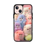 BG AKSESUAR Apple iPhone 14 Plus ile Uyumlu Kedi Figürü Baskılı, Mat Siyah, Yumuşak Silikon, Şok Emici Kapak Kılıf
