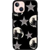 BG AKSESUAR Apple iPhone 14 Plus ile Uyumlu Siyah Silikon Kılıf, Yıldız ve Disko Topu Baskılı, Çiziklere ve Darbelere Karşı Koruma