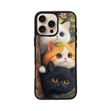 BG AKSESUAR Apple iPhone 14 Pro ile Uyumlu Kedi Figürü Baskılı, Mat Siyah, Yumuşak Silikon, Koruyucu, Şok Emici Kapak Kılıf