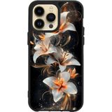 BG AKSESUAR Apple iPhone 14 Pro Max ile Uyumlu Siyah Silikon Kılıf, Çiziklere ve Darbelere Karşı Koruma, Baskılı Çiçek Desen