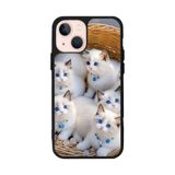 BG AKSESUAR Apple iPhone 15 ile Uyumlu Kedi Figürü Baskılı, Mat Siyah, Yumuşak Silikon, Koruyucu Kılıf