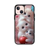 BG AKSESUAR Apple iPhone 15 Plus ile Uyumlu Kedi Figürü Baskılı, Mat Siyah, Yumuşak Silikon, Koruyucu, Şok Emici Kapak Kılıf