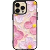 BG AKSESUAR Apple iPhone 15 Pro ile Uyumlu Siyah Silikon Kılıf, Çiziklere ve Darbelere Karşı Koruma, Baskılı Çiçek Desen