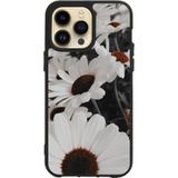BG AKSESUAR Apple iPhone 15 Pro ile Uyumlu Siyah Silikon Kılıf, Çiziklere ve Darbelere Karşı Koruma, Baskılı Çiçek Deseni