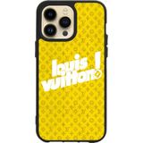BG AKSESUAR Apple iPhone 15 Pro ile Uyumlu Siyah Silikon Kılıf, Louis Vuitton Desenli, Çiziklere ve Darbelere Karşı Koruma