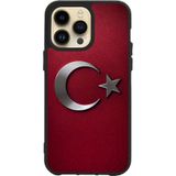 BG AKSESUAR Apple iPhone 15 Pro ile Uyumlu Türk Bayrağı Baskılı Silikon Kılıf, Kırmızı, Darbe ve Çizik Koruması