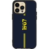 BG AKSESUAR Apple iPhone 15 Pro Max ile Uyumlu Baskılı Glass Korumalı Silikon Kılıf, Fenerbahçe, Siyah